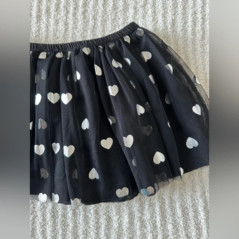 Epic Threads Black Skirt with Silver Hearts